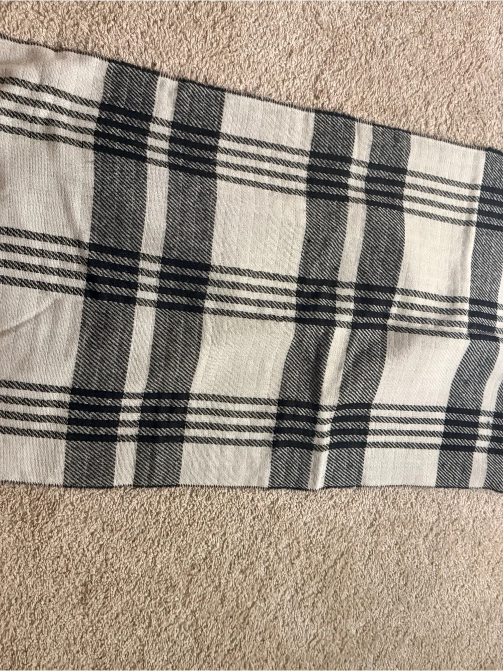 Cozy Plaid Scarf Duo - Black & White + Red & Cream